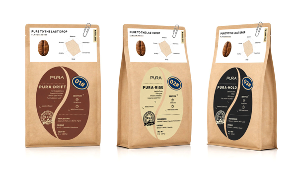 PURA Specialty Coffee - DRIFT, RISE, HOLD three signature blends