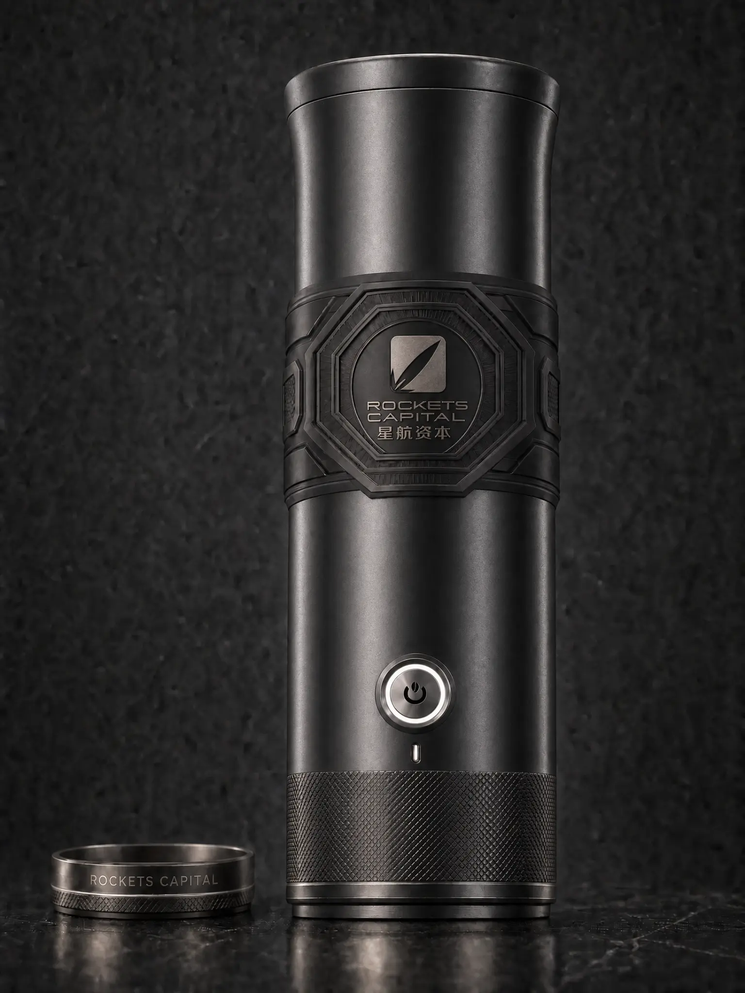 PURA K1 Rockets Capital co-branded edition in matte black with silver logo and Chinese characters